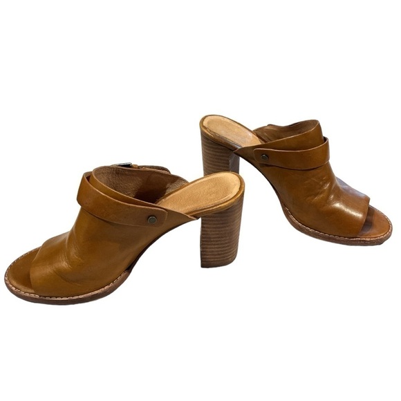 Madewell - Riley Slingback Mule Sandal Shoe Block Heel Peep Toe Leather Brown -6 - Picture 7 of 9